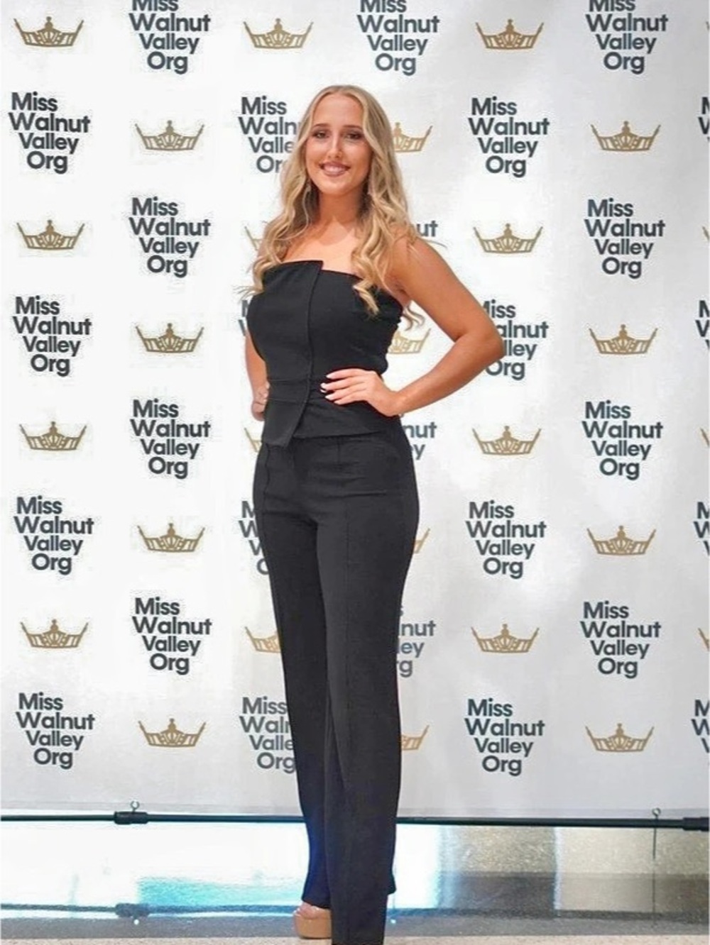 Black Strapless Wide Leg Jumpsuit Like New